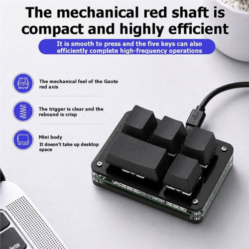 Mechanical 5 Keys RGB Shortcut Keyboard Multi-Functional Customizable Keypad for Drawing and Gaming Peripherals White 1