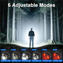 Wiederaufladbare LED-Stirnlampe mit Bewegungssensor, Verstellbar, Wasserdicht, für Outdoor-Aktivitäten Wie Camping, Laufen und Angeln