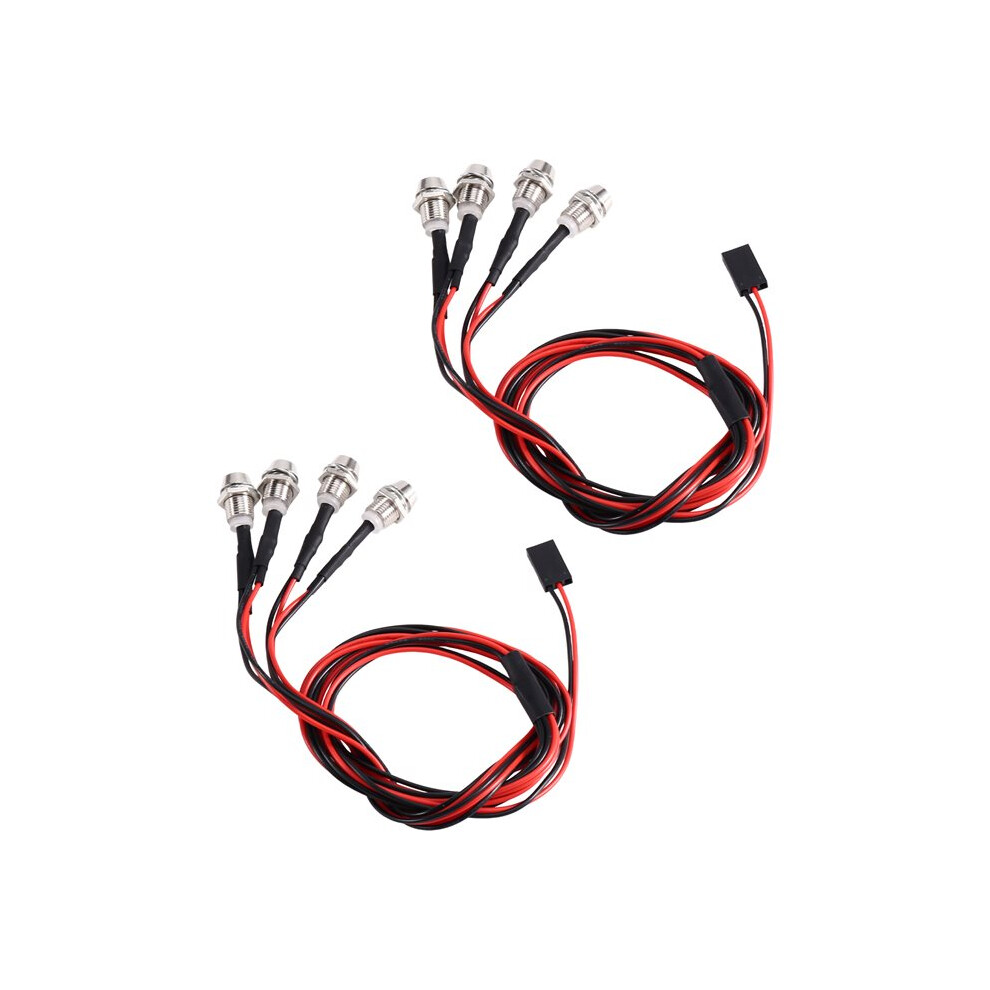 2Pcs 4Led Led Headlights Tail For Hsp Redcat Rc4wd Axial Scx10 D90 Hpi Rc Car Crawler Light 6032322515287