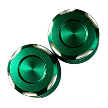 Press-In Motorcycle Mirror Hole Trim Pair, ABS Covers for-Green