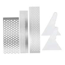 Conjunto de 3 Réguas de Aço Inoxidável para Pintura com Diamantes 5D com Grades em Branco para Aplicação de Diamantes
