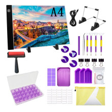 71-Delige Diamant Schilderen Opslagaccessoires Kit met A4 Lichtpad, Kralenorganizers, Boor Pennen, Opbergdozen en Gereedschap
