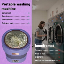 12L Foldable Washing Machine Portable Washer Dryer for Underwear Travel RV UK Plug