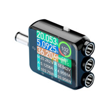 D5P Digital Voltmeter Ammeter DC5.5x2.5/2.1/1.7 High Precision Power Capacity Tester Power Monitor with Touchscreen A