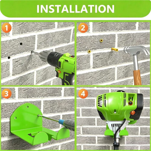 2 Set Heavy Duty Wall Mount Weeding Tool Hook Garage Organizer Garden Tools Rack 2