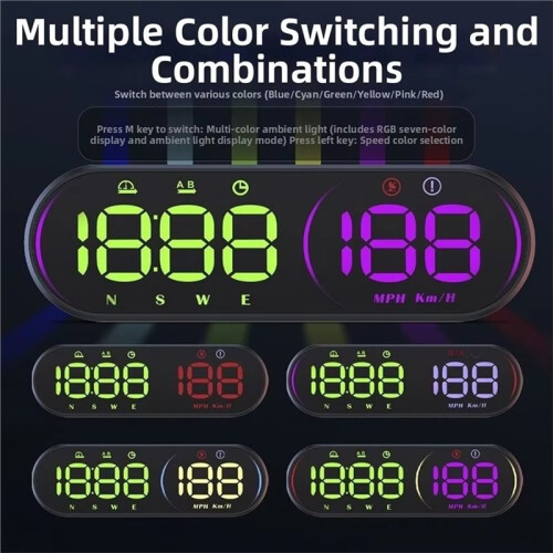 HUD Car   Display Portable Universal Windshield Projector Satellite Signal / Speeding Warning Digital Speedometer 2