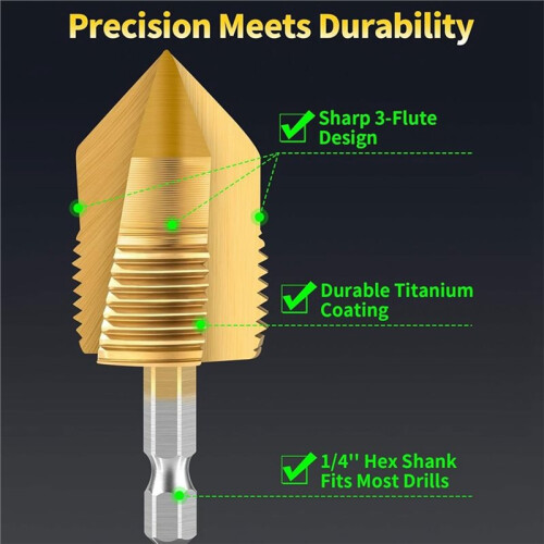 Pipe Threading Tool Kit, Electric Drill Compatible Internal and External Thread Cutting Tool for PVC Plastic Pipes