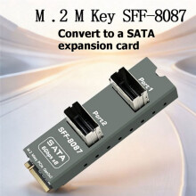 M.2 M Key SFF-8087 to Expansion Card PCIe Gen3x2 to SAS 8 Port 3.0 6Gbps Adapter Board for NAS HDD