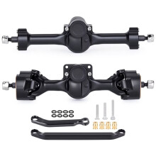 Aluminum Alloy Front Rear Axle Assembly Set for 1/30 Axial SCX30 RC Crawler Car Upgrade Parts Black