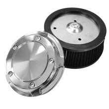 Motorcycle Air Cleaner Cove Chrome & Air Filter Black Element for Touring Softail Fat Boy FLSTN Dyna 1999-2017