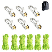 Roller Cam Buckle Rope Tightener, Reflective Retractable Tension Cord for Camping, Tent, Hammock, Boating & Outdoor