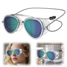 Full-View Anti-Fog Swimming Goggles for Adults - Wide Panoramic Lens, No Leak, Anti UV - for Training and Competition