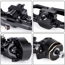 Aluminum Alloy Front Rear Axle Assembly Set for 1/30 Axial SCX30 RC Crawler Car Upgrade Parts Sliver