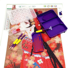 71Pcs Diamond Painting Storage Accessories Kit with A4 Light Pad, Bead Organizers, Drill Pens, Storage Boxes, and Tools