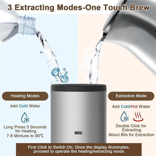 3-In1 Single Serve Coffee Maker,Wireless Protable Coffee Machine Vacuum Pressured,Vacuum Coffee Maker for Travelling A 1
