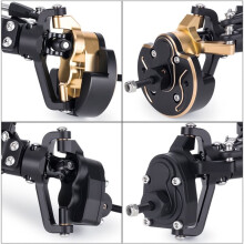 Aluminum Front Rear Axle Portal Axlefor Kit for Axial Capra 1/10 RC Crawler - 4WS 50+ Steering & Low CG Battery Mount