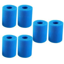 6 Piece Pool Filter Cartridge Swimming Pool Filter Foam Cartridges Replacement Sponge Reusable Washable Sponge