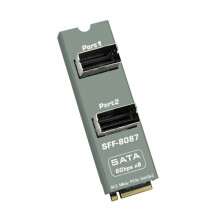 M.2 M Key SFF-8087 auf Erweiterungskarte PCIe Gen3x2 auf SAS 8-Port 3.0 6 Gbit/S Adapterkarte für NAS-Festplatten