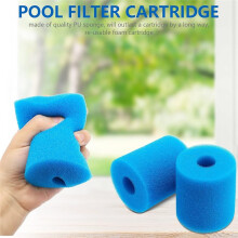 Lot de 6 Cartouches Filtrantes pour Piscine, Mousse Filtrante, Éponge de Rechange, Éponge Lavable et Réutilisable