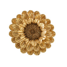 Blumen-Wandbehang mit erhabener Struktur und Antik-Finish-Gold