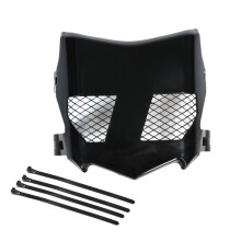 Motorcycle Front-End Plate Cover, Black Plastic Vented Panel