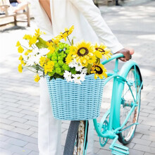 Panier de Vélo Tissé pour Vélos D'Enfants, Imperméable avec Sangles en Cuir Réglables