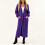 Women's Thin Type Stylish Cable Knit Cardigan with-Blue L 11