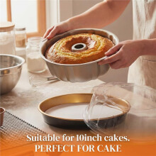 10 Sets of 12-Inch Round Cake Boxes (Including Clear Domed Lids and Bases), Suitable for Various Baked Goods