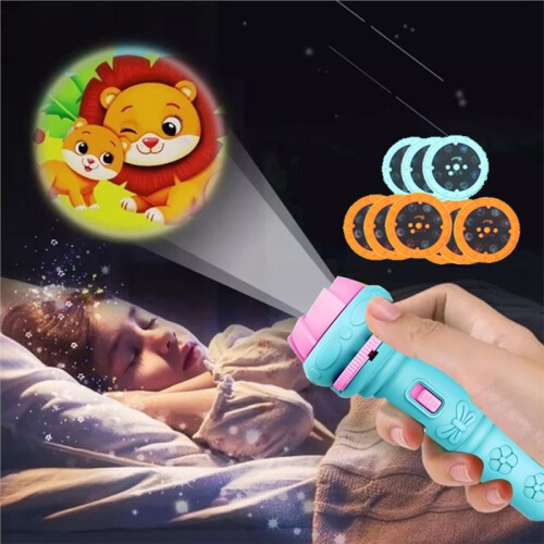 Kids Projector Flashlight 10 Cards 80 Patterns Night Light Bedtime Story Early Learning Educational Toy Gift 2