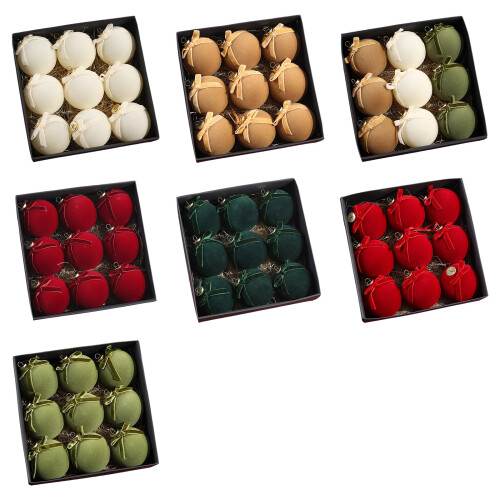 Christmas Baubles with Brushed Coating for-Champagne yellow gre 1