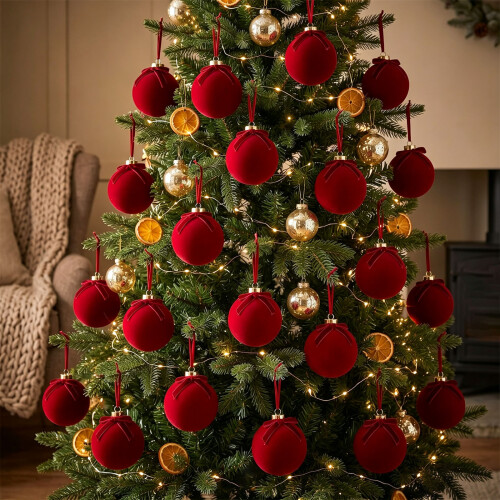 Christmas Baubles with Brushed Coating for-Champagne yellow gre 2