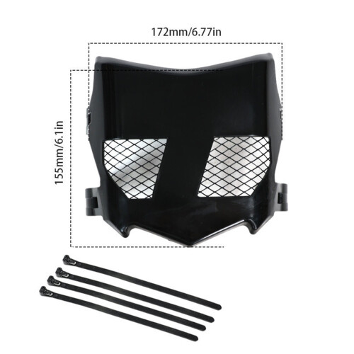 Motorcycle Front-End Plate Cover, Black Plastic Vented Panel 2