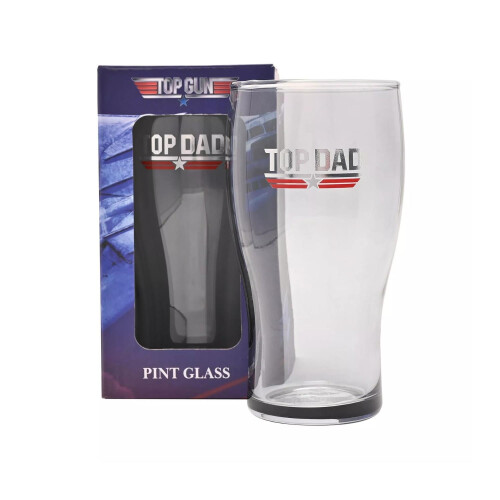 Top Gun Top Dad Pint Glass Clear 1