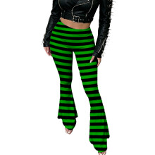 Halloween-Leggings für Damen, hohe Taille, Palazzo,-Grün XXL