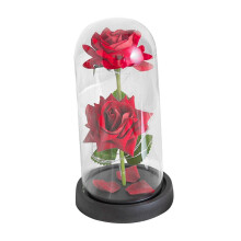 (13x13x25cm, red with black base) Valentines Day Gifts for Her Preserved Flower for Mother Day Anniversary Mom red with black base