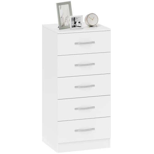Commode met 5 lades, opbergkast, wit