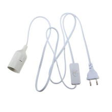 Hanging Power Cord with E27 Lamp Holder & Plug Pendant Lamp Base Table Lamp Lighting Accessory