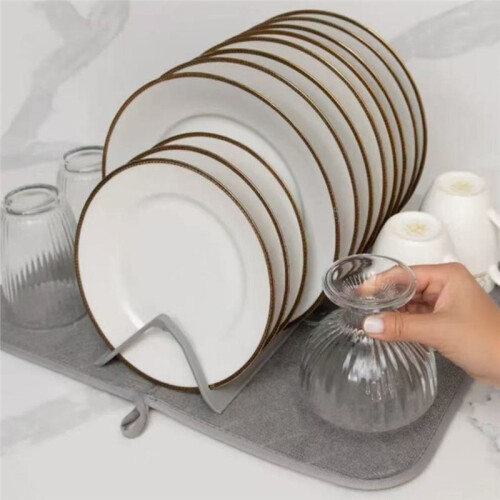 Super Absorbent 2-in-1 Dish Drying Mat and Folding Drain Pad for Kitchenware 2