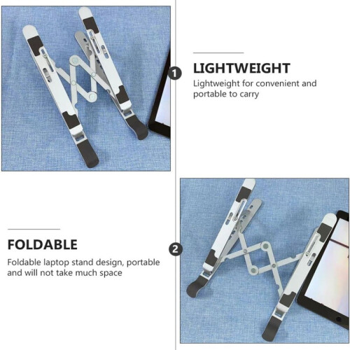 Aluminum Laptop Stand Foldable Portable Cooling Desk Holder Silver 1