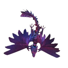 (30cm, Purple) 3D Printed Dragon Action Figure Animal Figurine for Car Dashboard Home Decor Purple