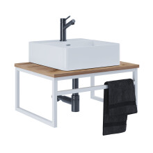 2-part washbasin Bitila 60 White / Honey Oak