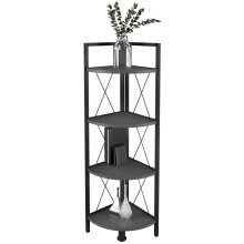 (Matt, Wood) Metal Wood Corner Shelf Books Insasi 4x