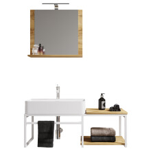 3 pcs. Bathroom furniture Bitila 100 V2 White / Honey Oak