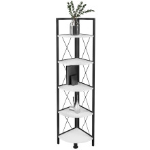 (Matt, Wood) Metal Wood Corner Shelf Books Insasi 5x