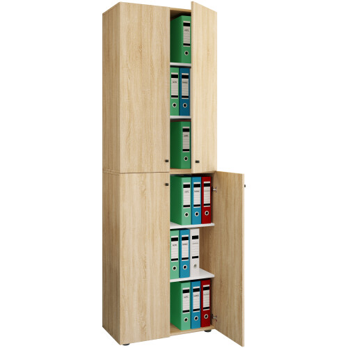 (Chipboard, Brown) Office cabinet file cabinet Lona 6-fold