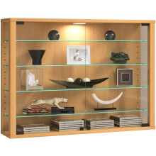 (Matt, Wood) Wall display cabinet Glass display case Vitrosa L