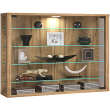 (Matt, Wood) Wall display cabinet Glass display case Vitrosa L