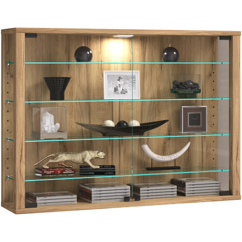 (Matt, Wood) Wall display cabinet Glass display case Vitrosa L