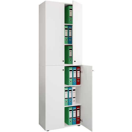 (Chipboard, White) Office cabinet file cabinet Lona 6-fold