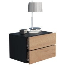 (Matt, Modern/Contemporary) Wooden wall hanging bedside table Usal L 45 cm